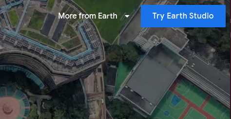 screen capture of the Google Earth Studio website showing the 'Try Earth Studio' button